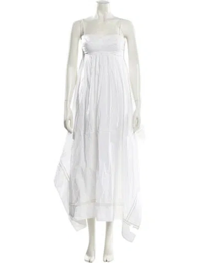 Pre-owned A.l.c Square Neckline Long Dress In White