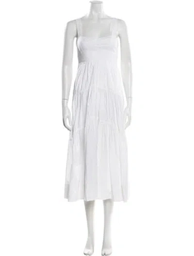 Pre-owned A.l.c Square Neckline Long Dress In White