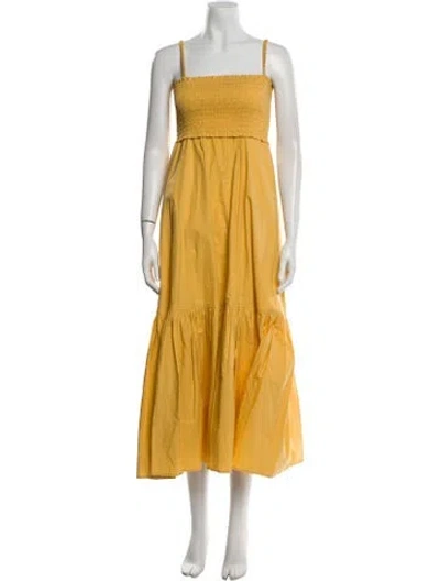 Pre-owned A.l.c Square Neckline Long Dress In Yellow