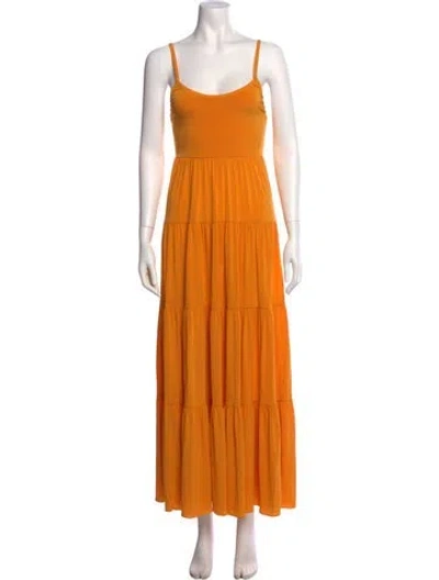Pre-owned A.l.c Square Neckline Long Dress In Yellow