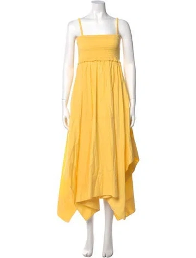 Pre-owned A.l.c Square Neckline Long Dress In Yellow