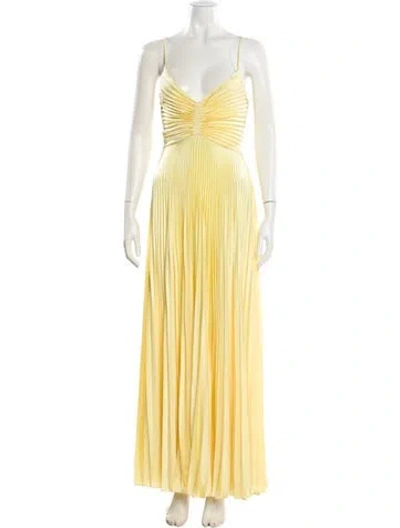 Pre-owned A.l.c Square Neckline Long Dress In Yellow