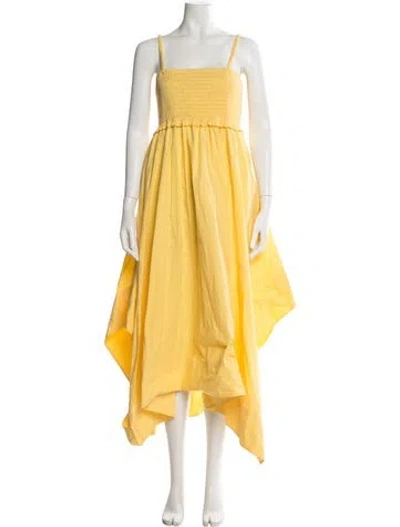 Pre-owned A.l.c Square Neckline Long Dress In Yellow