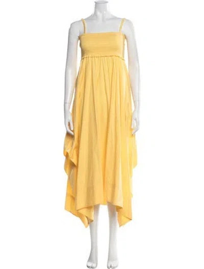 Pre-owned A.l.c Square Neckline Long Dress In Yellow