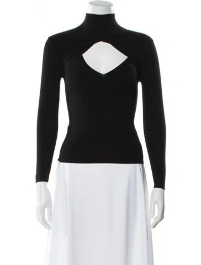 Pre-owned A.l.c Square Neckline Long Sleeve Top In Black