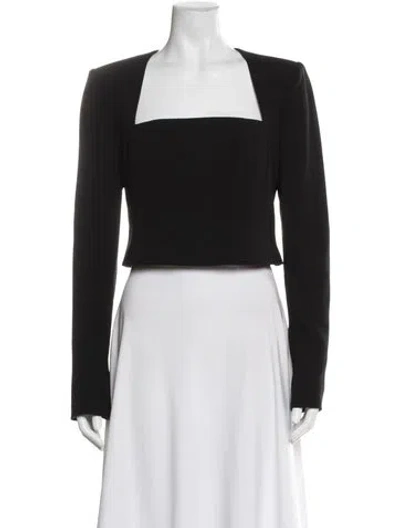 Pre-owned A.l.c Square Neckline Long Sleeve Top In Black