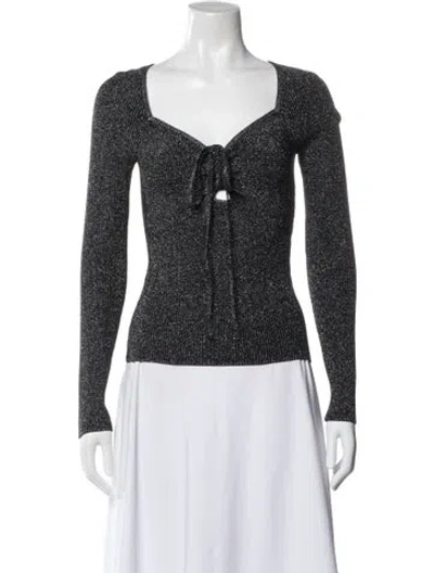 Pre-owned A.l.c Square Neckline Long Sleeve Top In Multi