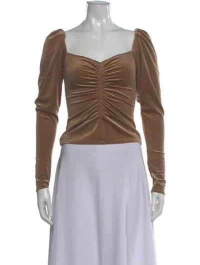 Pre-owned A.l.c Square Neckline Long Sleeve Top In Neutral