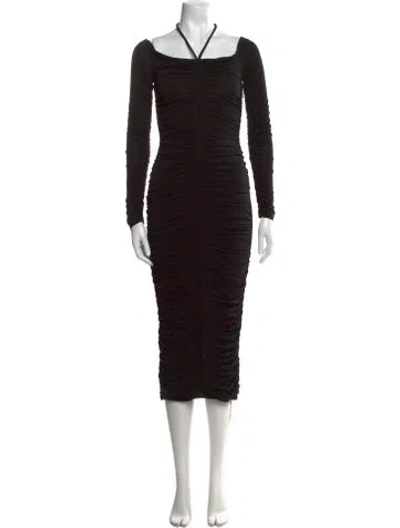 Pre-owned A.l.c Square Neckline Midi Length Dress In Black