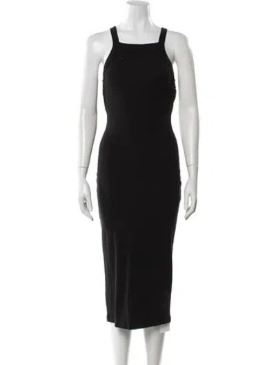 Pre-owned A.l.c Square Neckline Midi Length Dress In Black