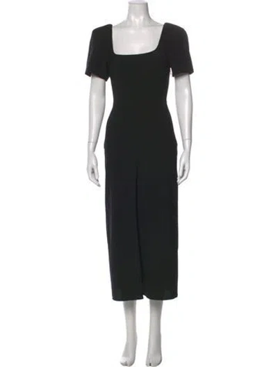 Pre-owned A.l.c Square Neckline Midi Length Dress In Black