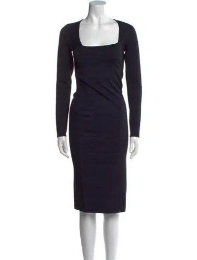 Pre-owned A.l.c Square Neckline Midi Length Dress In Blue
