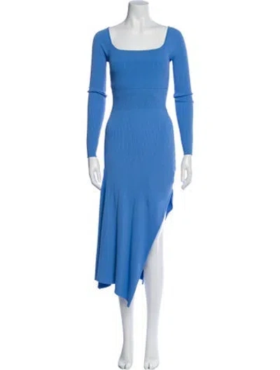 Pre-owned A.l.c Square Neckline Midi Length Dress In Blue