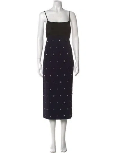 Pre-owned A.l.c Square Neckline Midi Length Dress In Blue