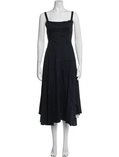 Pre-owned A.l.c Square Neckline Midi Length Dress In Blue
