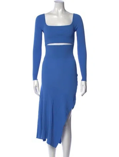 Pre-owned A.l.c Square Neckline Midi Length Dress In Blue