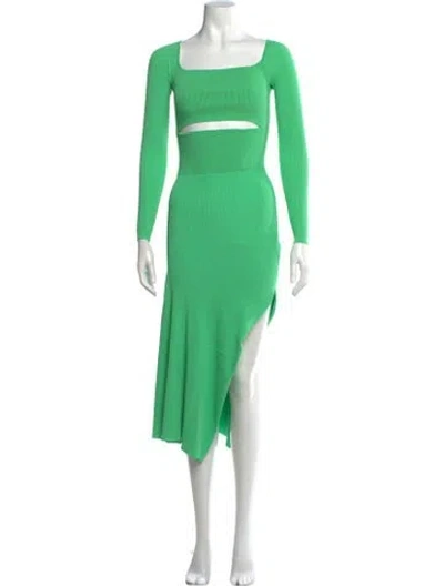 Pre-owned A.l.c Square Neckline Midi Length Dress In Green