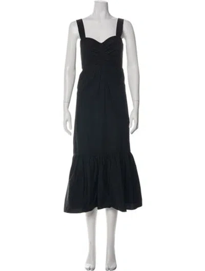 Pre-owned A.l.c Square Neckline Midi Length Dress In Green