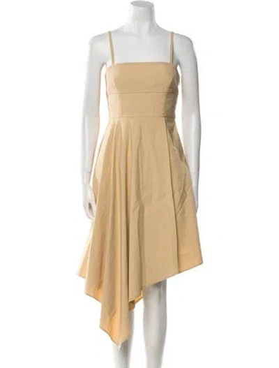Pre-owned A.l.c Square Neckline Midi Length Dress In Neutral