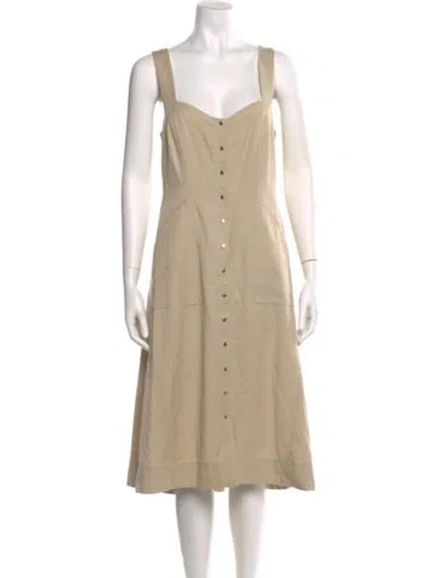 Pre-owned A.l.c Square Neckline Midi Length Dress In Neutral