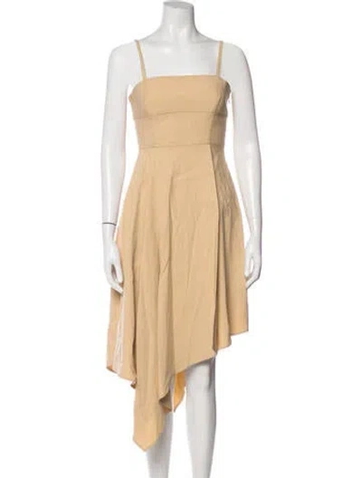 Pre-owned A.l.c Square Neckline Midi Length Dress In Neutral