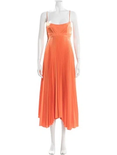 Pre-owned A.l.c Square Neckline Midi Length Dress In Orange