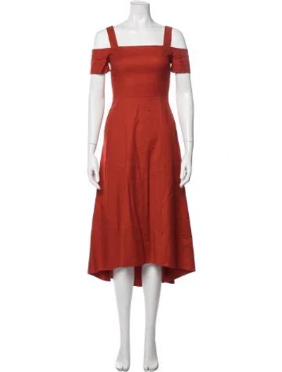 Pre-owned A.l.c Square Neckline Midi Length Dress In Orange