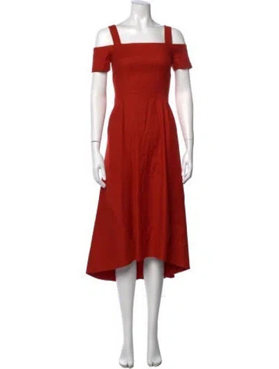 Pre-owned A.l.c Square Neckline Midi Length Dress In Orange