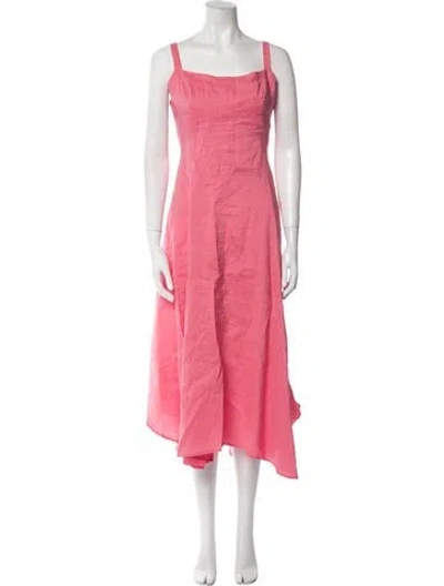 Pre-owned A.l.c Square Neckline Midi Length Dress In Pink
