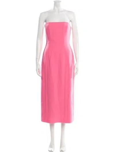 Pre-owned A.l.c Square Neckline Midi Length Dress In Pink