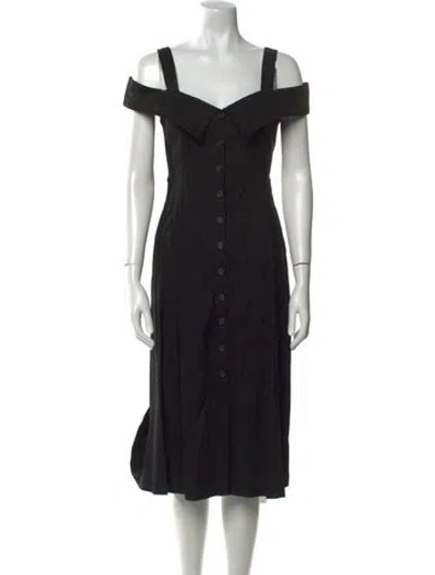 Pre-owned A.l.c Square Neckline Midi Length Dress W/ Tags In Black