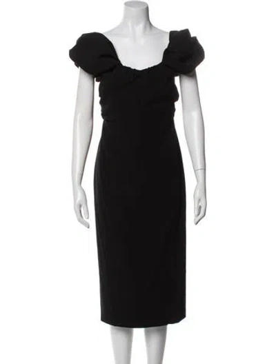 Pre-owned A.l.c Square Neckline Midi Length Dress W/ Tags In Black