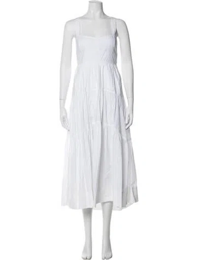 Pre-owned A.l.c Square Neckline Midi Length Dress W/ Tags In White