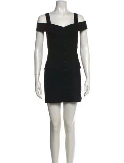 Pre-owned A.l.c Square Neckline Mini Dress In Black