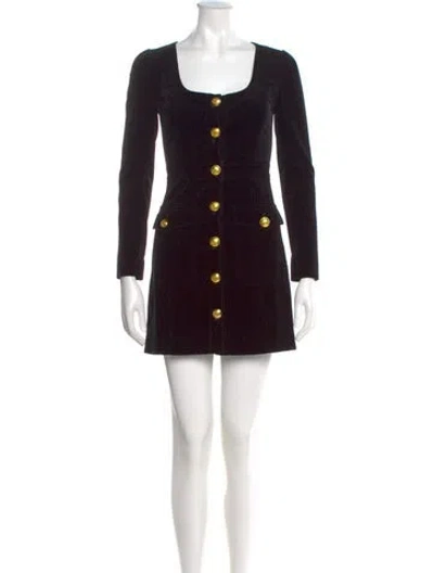 Pre-owned A.l.c Square Neckline Mini Dress In Black