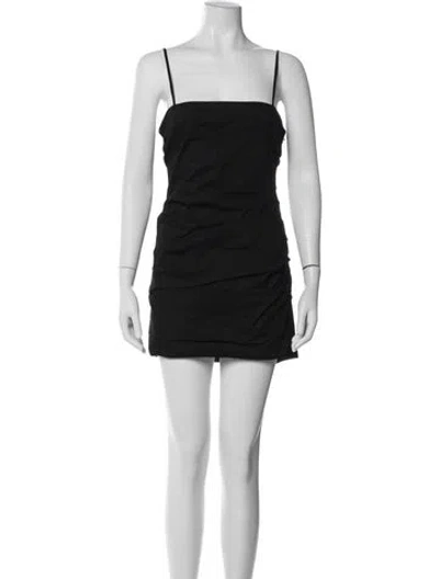 Pre-owned A.l.c Square Neckline Mini Dress In Black