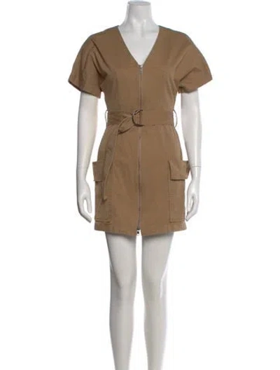 Pre-owned A.l.c Square Neckline Mini Dress In Neutral