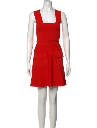Pre-owned A.l.c Square Neckline Mini Dress In Red