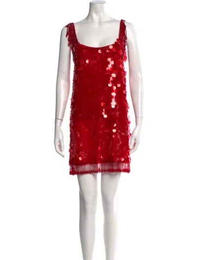 Pre-owned A.l.c Square Neckline Mini Dress In Red