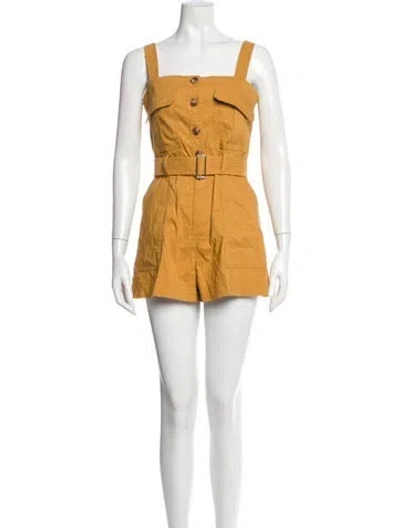 Pre-owned A.l.c Square Neckline Romper In Yellow