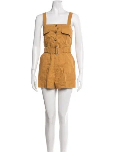 Pre-owned A.l.c Square Neckline Romper In Yellow