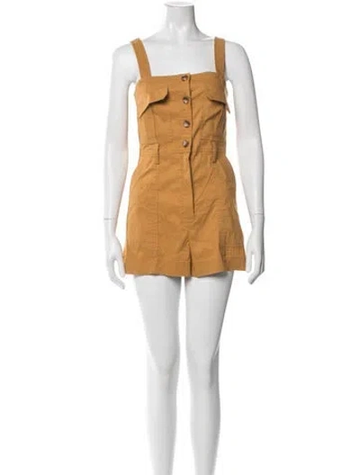 Pre-owned A.l.c Square Neckline Romper In Yellow