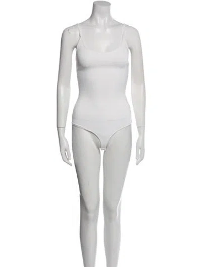 Pre-owned A.l.c Square Neckline Sleeveless Bodysuit In White