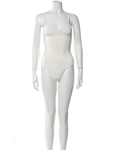 Pre-owned A.l.c Square Neckline Sleeveless Bodysuit In White