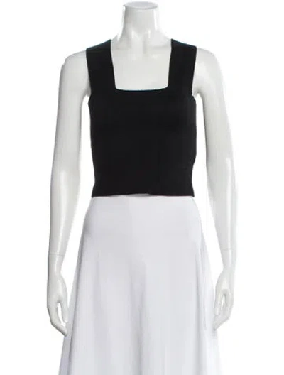 Pre-owned A.l.c Square Neckline Sleeveless Crop Top In Black