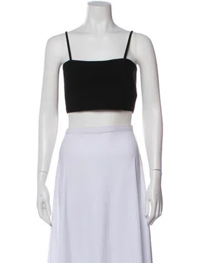 Pre-owned A.l.c Square Neckline Sleeveless Crop Top In Black