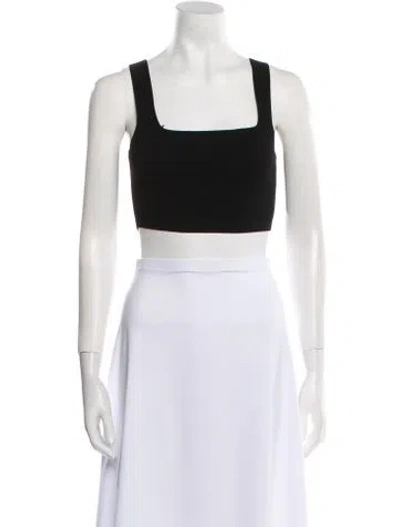 Pre-owned A.l.c Square Neckline Sleeveless Crop Top In Black
