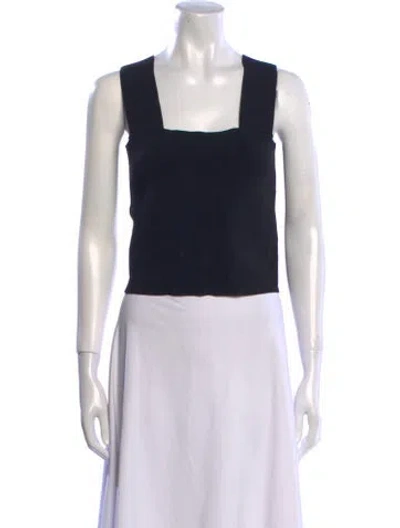 Pre-owned A.l.c Square Neckline Sleeveless Crop Top In Black