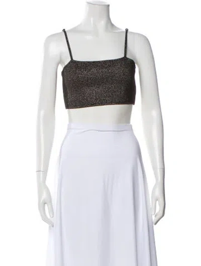 Pre-owned A.l.c Square Neckline Sleeveless Crop Top In Black