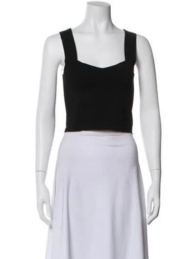 Pre-owned A.l.c Square Neckline Sleeveless Crop Top In Black